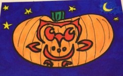 Owl pumpkin doodle