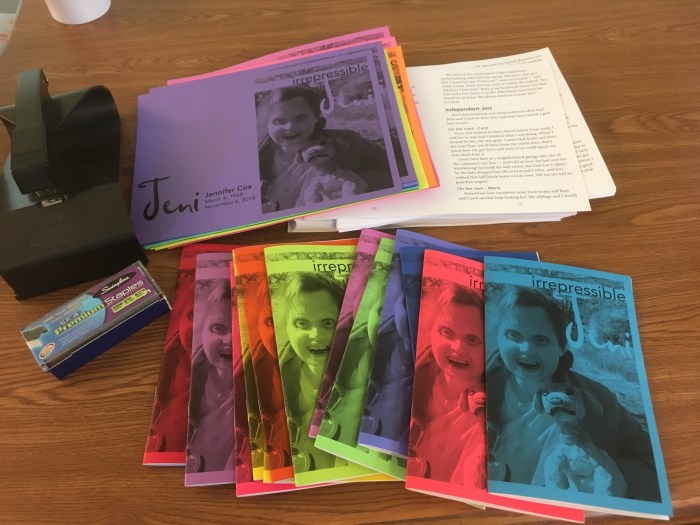 Irrepressible Jeni booklets